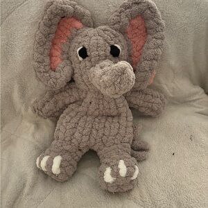 Plush Elephant Toy with Pink Ears